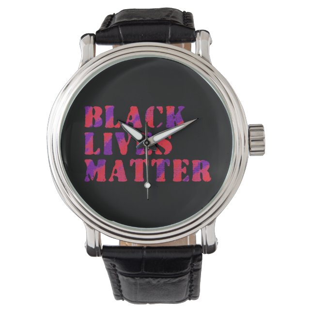 Black Lives Matter Painting 02 Lila Red Custom Armbanduhr (Vorderseite)