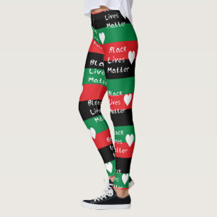 Black Lives Matter Panafrikanische Flagge Weißes H Leggings