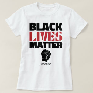 Black Lives Matter Raise Fist Name individuell T-Shirt