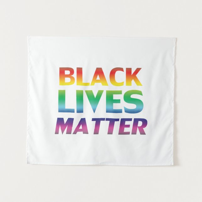 Black Lives Matter Regenbogentypografie Little Sto Wandteppich (Vorderseite (Horizontal))