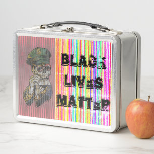 Black Lives Matter Skeleton Polizist Metall Brotdose