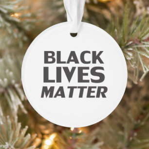 Black Lives Matweiß Schwarz Moderne Weihnachten Ornament