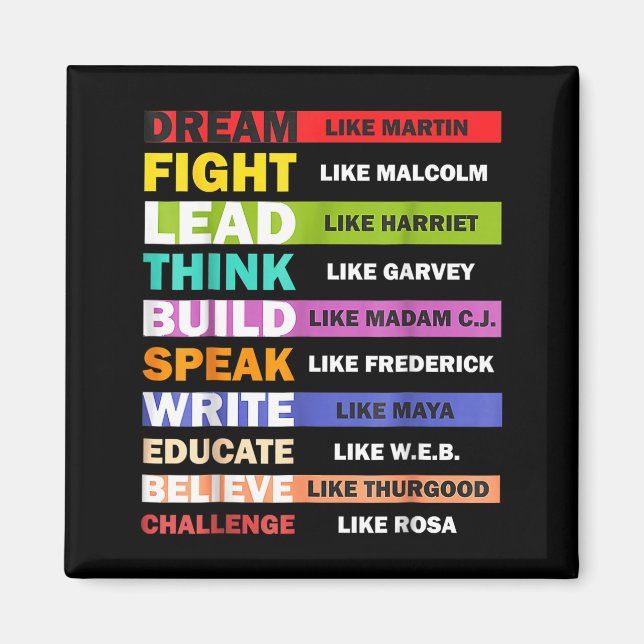 Black Lives S Black Leaders Black History Month  Magnet (Vorne)