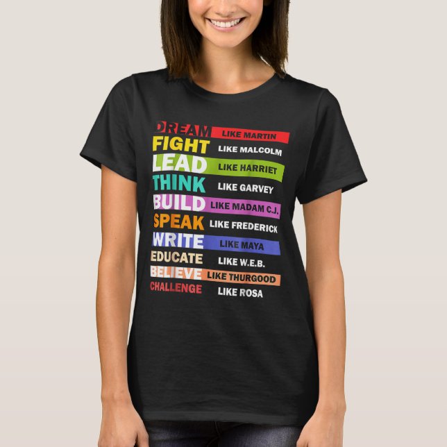 Black Lives S Black Leaders Black History Month  T-Shirt (Vorderseite)