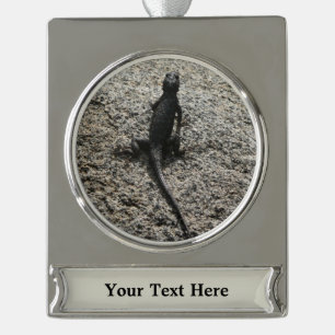 Black Lizard Banner-Ornament Silber