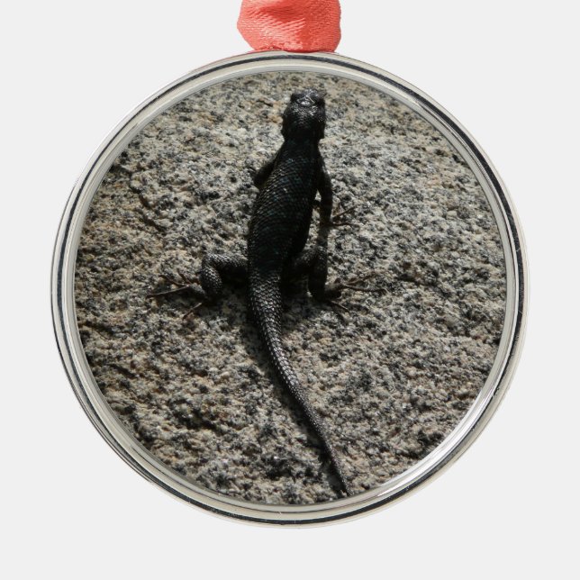 Black Lizard Silbernes Ornament (Vorne)