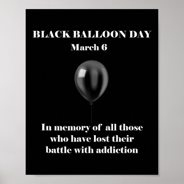 Black Lloon Day Overdose Awareness Addition T Shir Poster (Vorne)