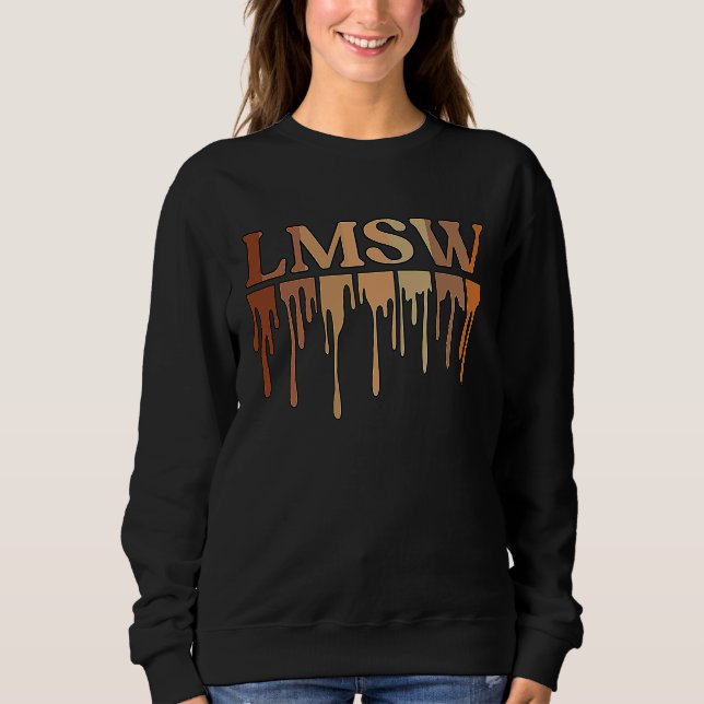 Black LMSW African American Licensed Master Social Sweatshirt (Vorderseite)