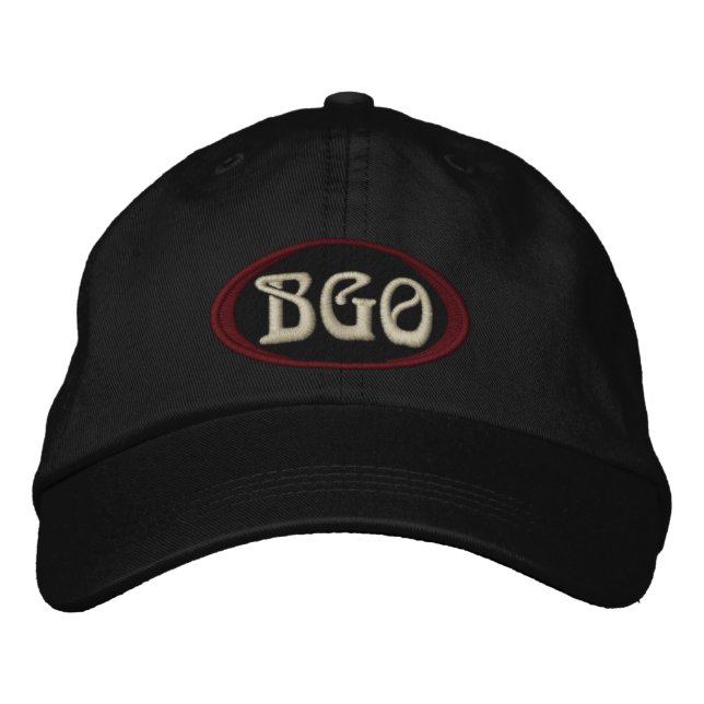 Black-Logo-Hat Bestickte Baseballkappe (Vorderseite)