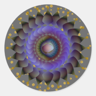 Black Lotus Blume Gold Confetti Runder Aufkleber