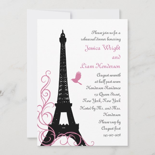 Black Love Birds Probe Dinner Einladung (Vorderseite)