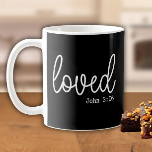 Black Love Faith Zitat minimalist Kaffeetasse