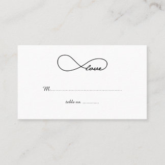 Black Love Infinity Mariage Table Place Cartes