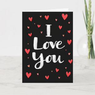 Black Love You Hearts Karte