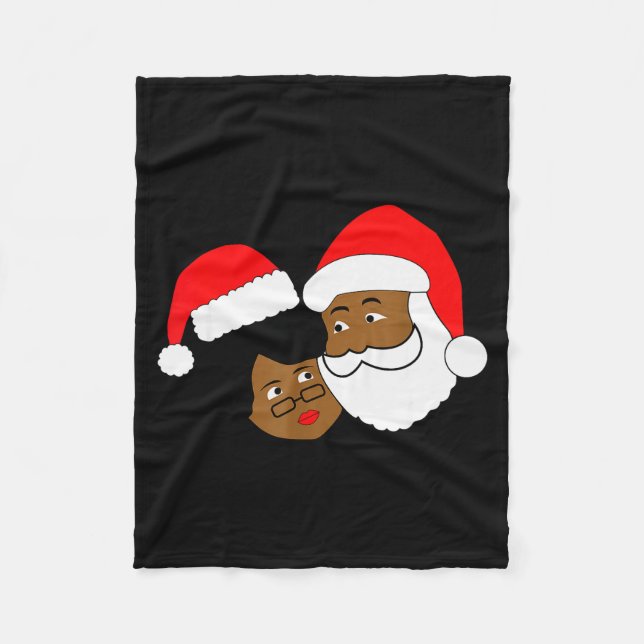 Black Loving Santa Claus And Mrs. Claus Ethnic Chr Fleecedecke (Vorderseite)