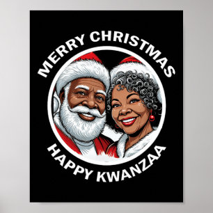 Black Loving Santa Claus und Mrs. Claus Weihnachte Poster