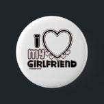 BLACK LUV 1 BUTTON<br><div class="desc">Cute and bubbly machen that says " I Love My GIRLFRIEND" with a huge heart that allows you to inseryour image,  in color black and light pink</div>