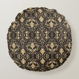 Black Luxury Patter Rundes Kissen