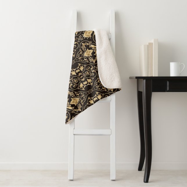 Black Luxury Pattern Sherpadecke (Beispiel)