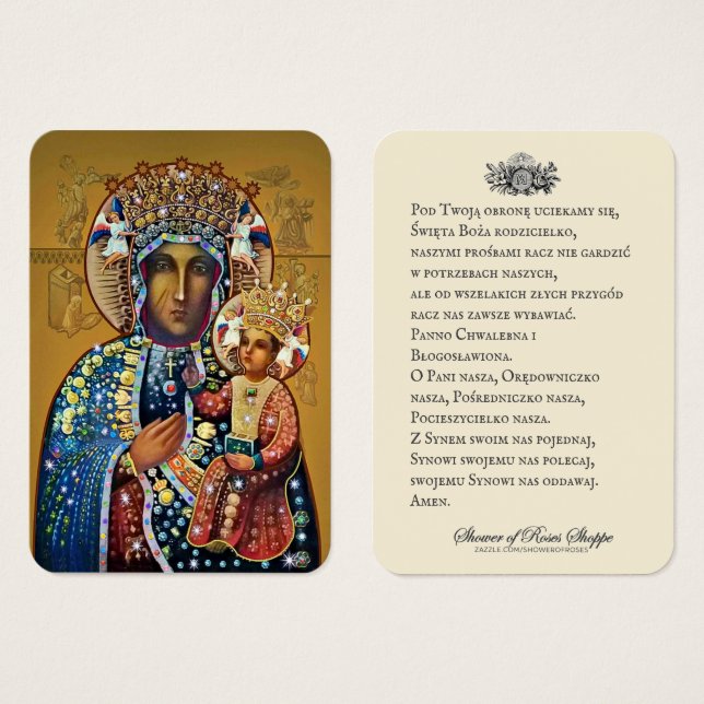 Black Madonna Jungfrau Mary Katholisches Polnische (Vorne & Hinten)