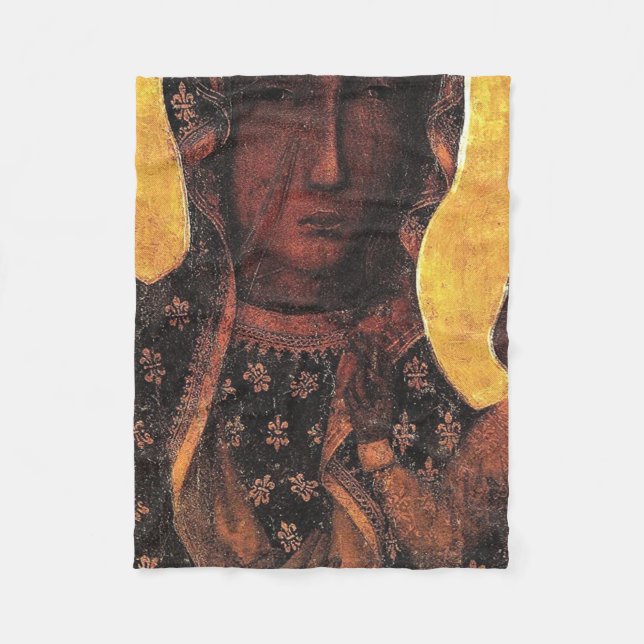 Black Madonna Poland Our Lady Of Czestochowa Fleecedecke (Vorderseite)