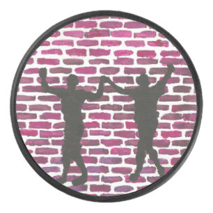 Black Magic Hollyhock von Yeshaya Dank Holz Wand A Eishockey Puck