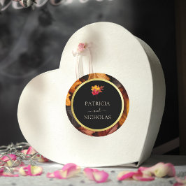 Black Magic trifft auf Rustikale Goldene Herbsthoc Runder Aufkleber