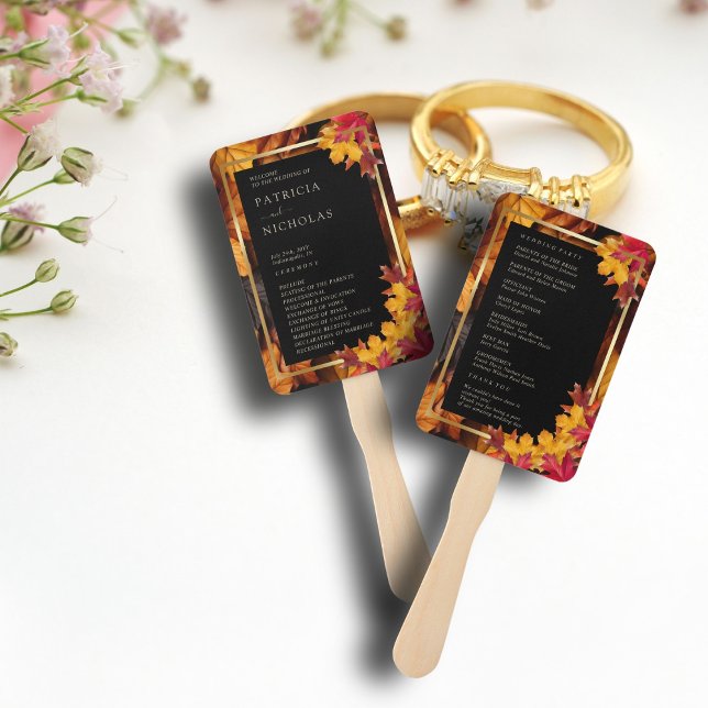 Black Magic trifft Golden Herbst Hochzeitsprogramm Fächer (Von Creator hochgeladen)