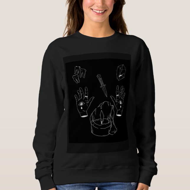 black magic wicca ritual  cheap halloween sweatshirt (Vorderseite)