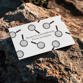 Black Magnifying Glass Pattern Private Detection Visitenkarte