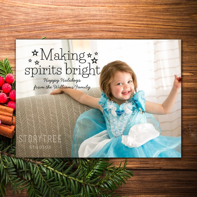 Black Making Spirits Bright Holiday Carte photo (Black Making Spirits Bright Holiday Photo Card)