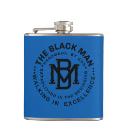 Black Man Emblem Liquor Vinyl Wrapped Flask Flachmann