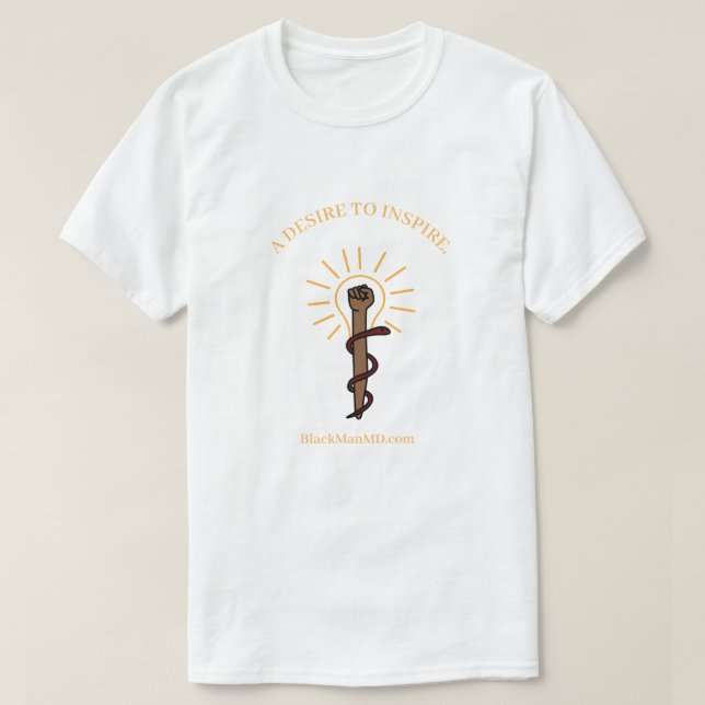 Black Man M.D. Weiße T - Shirt (Design vorne)