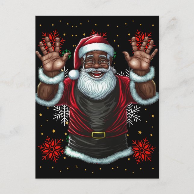 Black Man Melanin Weihnachten Weihnachtsklaus Ugly (Vorderseite)