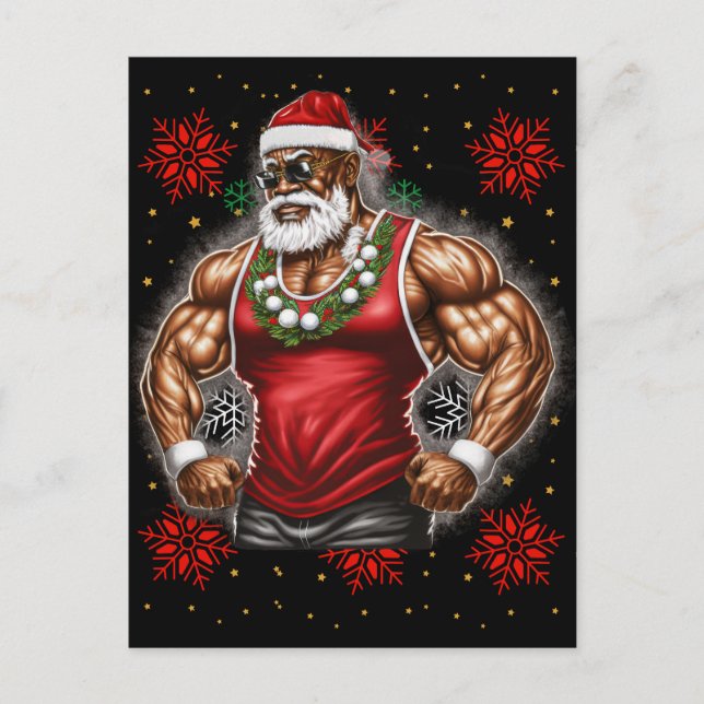 Black Man Melanin Weihnachten Weihnachtsklaus Ugly (Vorderseite)