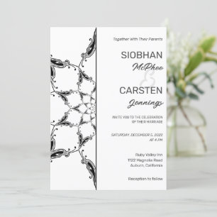 Black Mandala Wedding Einladung