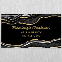 Black Marble Agate Gold Glitzer