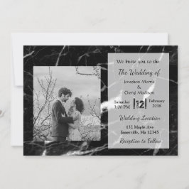 Black Marble Foto Hochzeitseinladungen Einladung