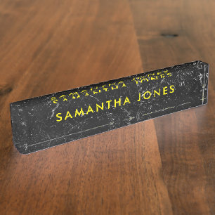 Black Marble Gold Classic Personalisiert Namensplakette