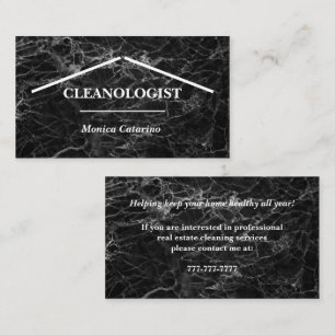 Black Marble Look Zuhause Clearing Business Card Visitenkarte