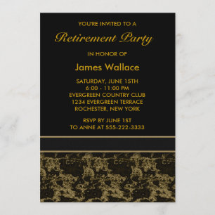 Black Marble Retirement Party Einladung
