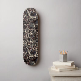 Black Marbled Paper Vintage Skateboard