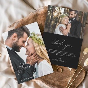 Black Mariage Minimaliste Merci Cartes