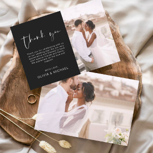 Black Mariage Minimaliste Merci Cartes