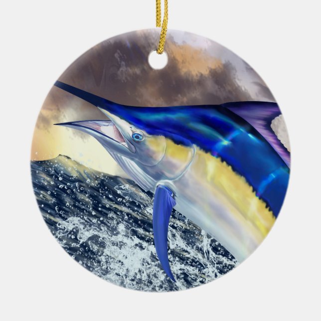 Black Marlin Christmas Keramik Ornament (Vorne)
