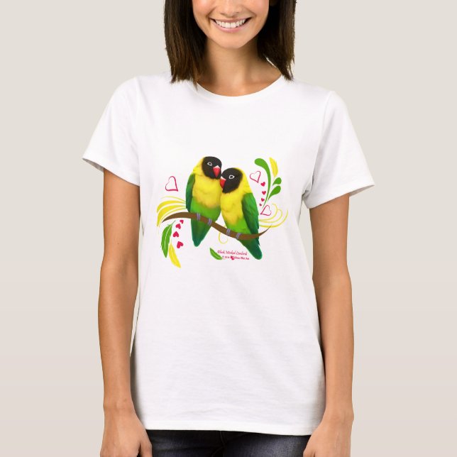 Black Masked Lovebirds T-Shirt (Vorderseite)