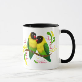 Black Masked Lovebirds Tasse