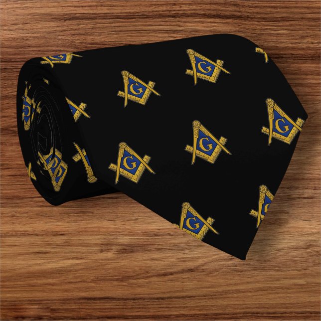 Black Masonic Mauerwerk Freemason Muster Krawatte (Von Creator hochgeladen)
