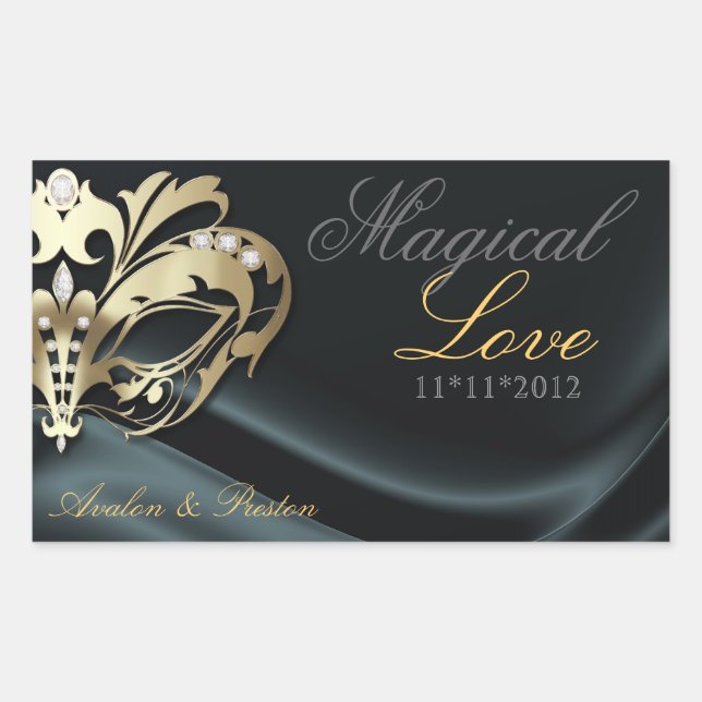 Black Masquerade Gold Candy Buffet Sticker (Vorderseite)