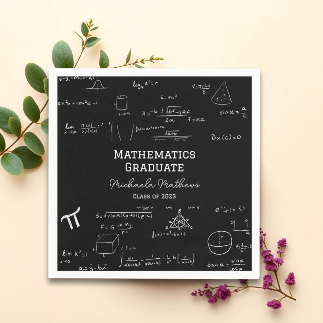 Black Mathematics Graduate Class of Abschluss Serviette (Von Creator hochgeladen)